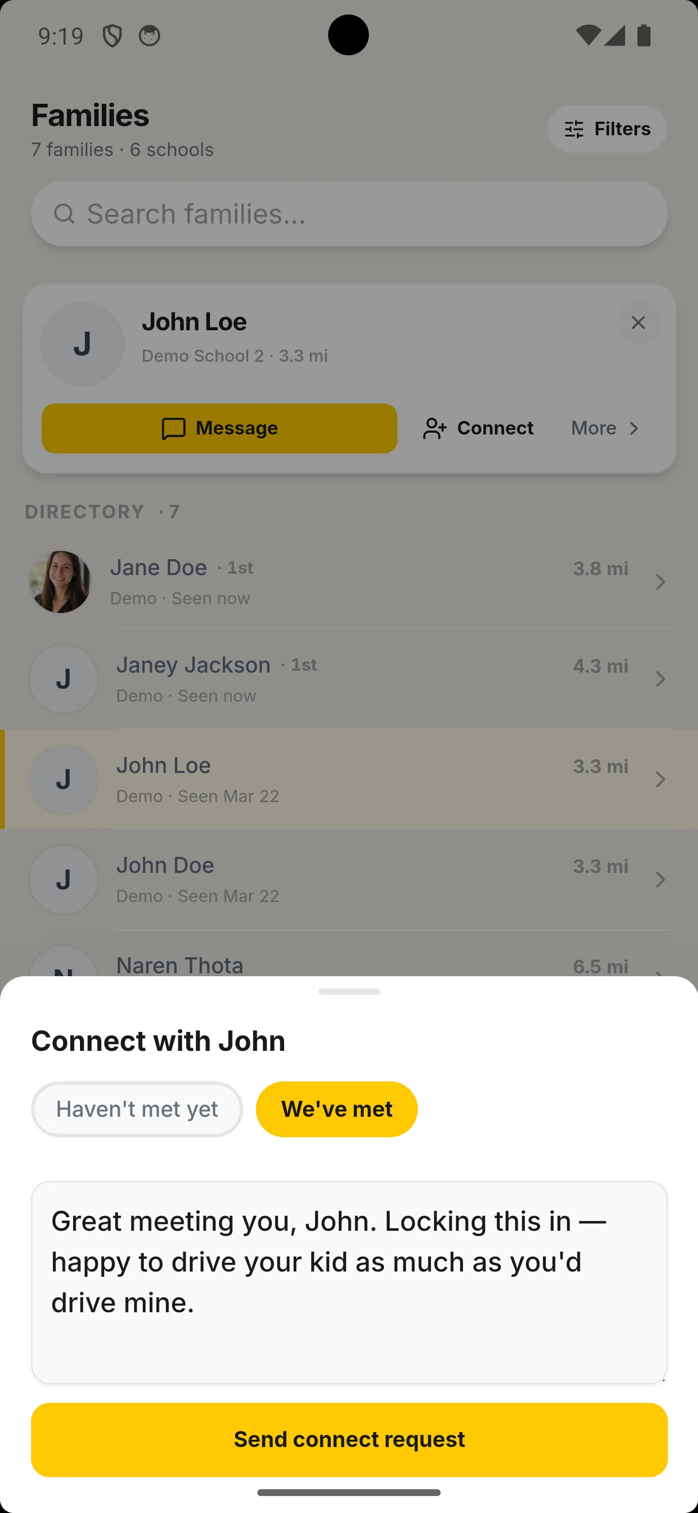 Connect with families