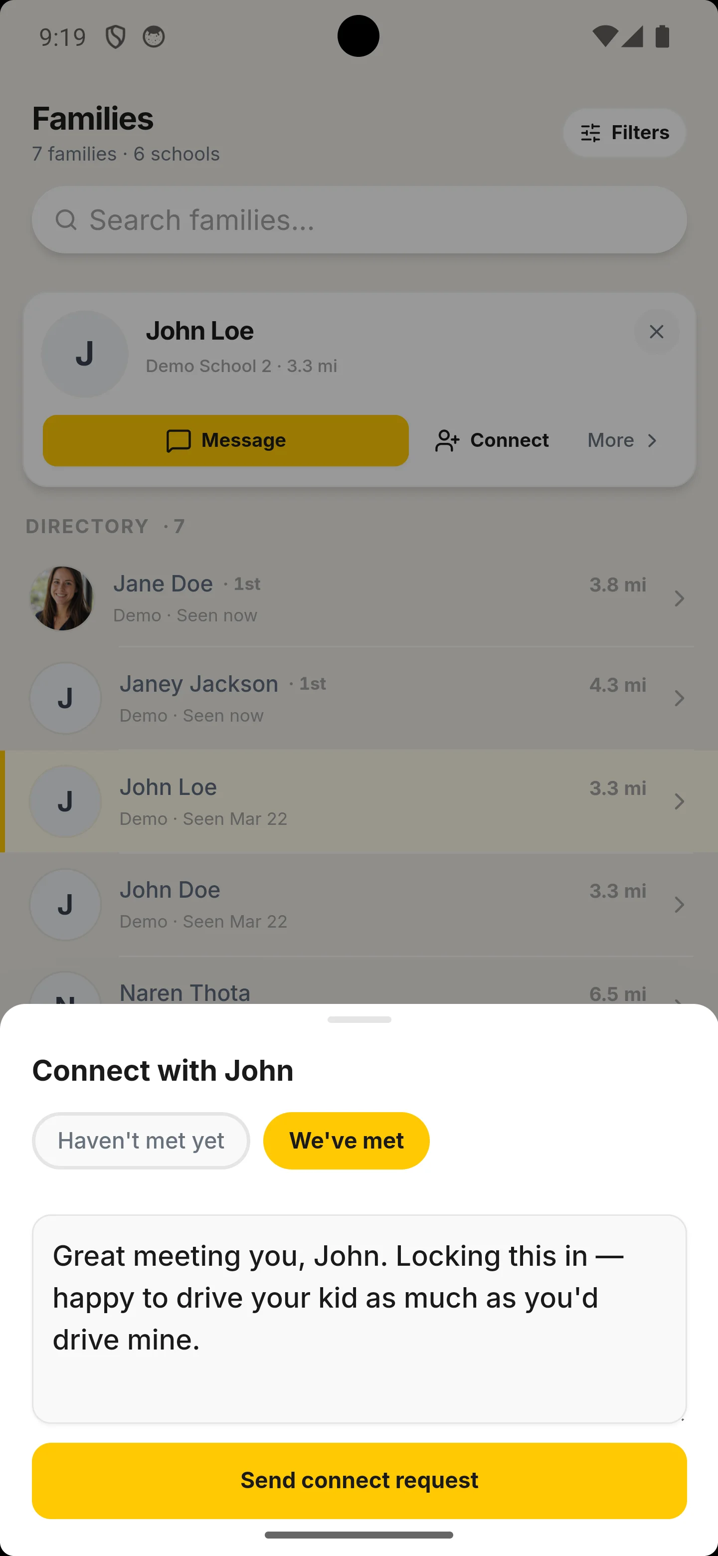 Connect with families