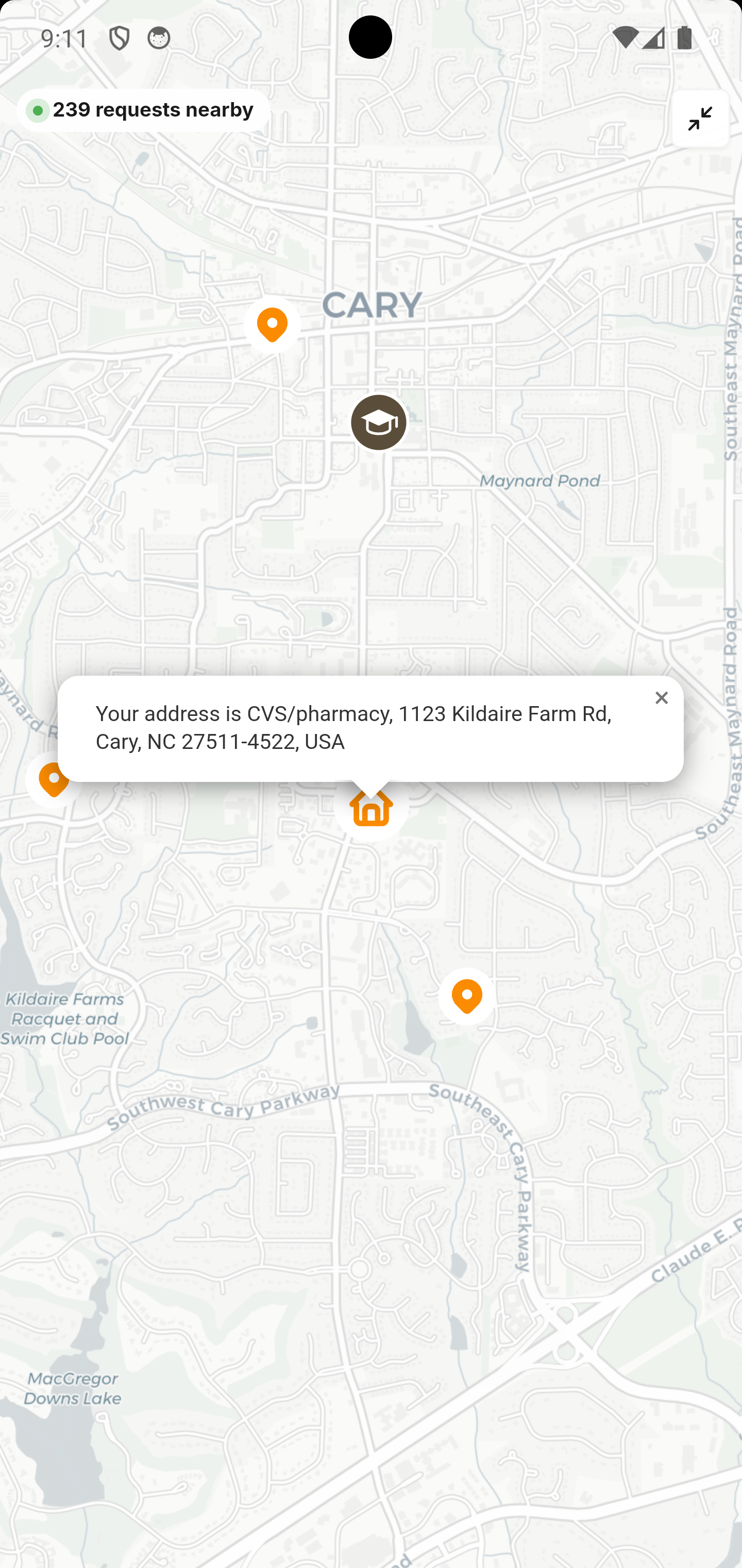 Nearby families map